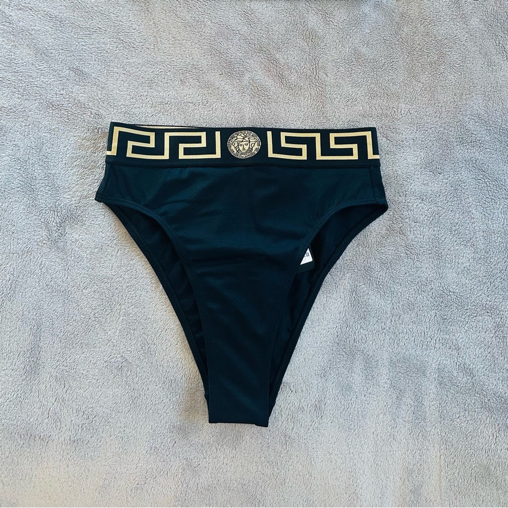 Versace Women’s Black Logo Swimsuit Bottom Bikini size S